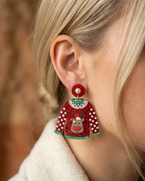 Reindeer Sweater Earrings