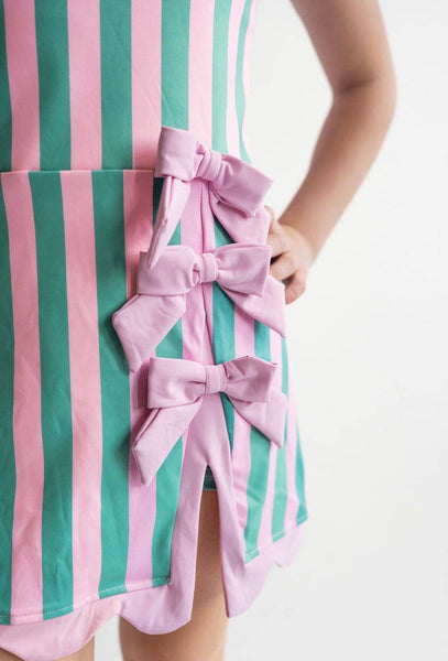 Pink & Green Bow Athletic Dress