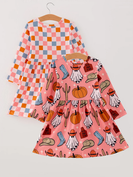 Checkered Fall Block Dress