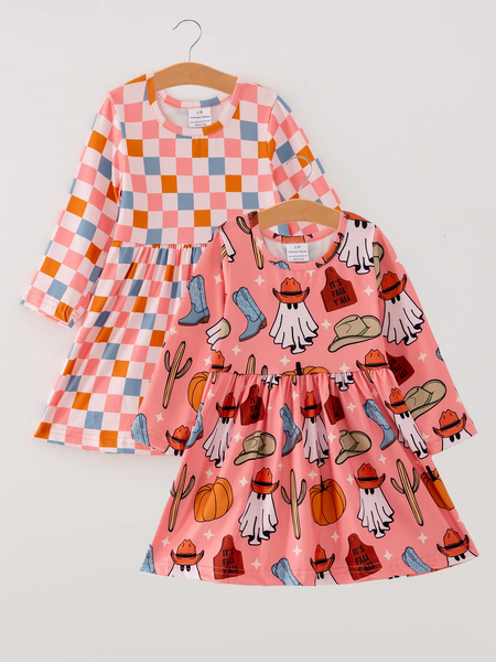 Checkered Fall Block Dress
