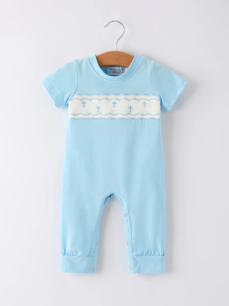 Smocked Christening Romper
