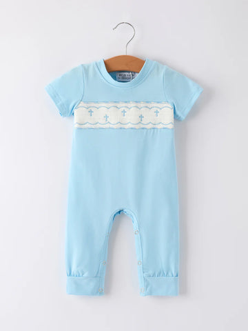 Smocked Christening Romper