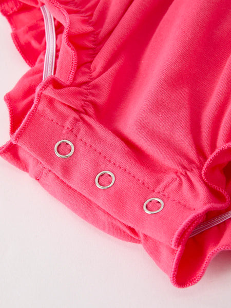 Hot Pink Smocked Christening Romper