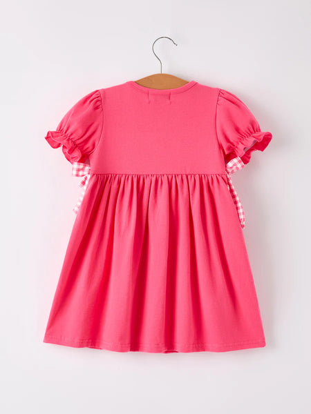 Hot Pink Smocked Christening Dress
