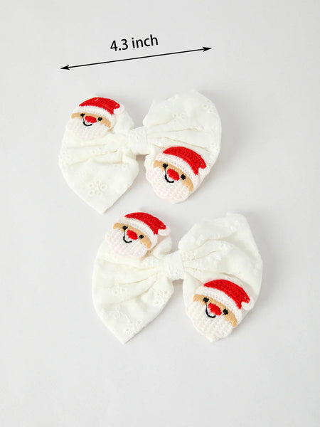Winter Christmas Santa Hair Clips