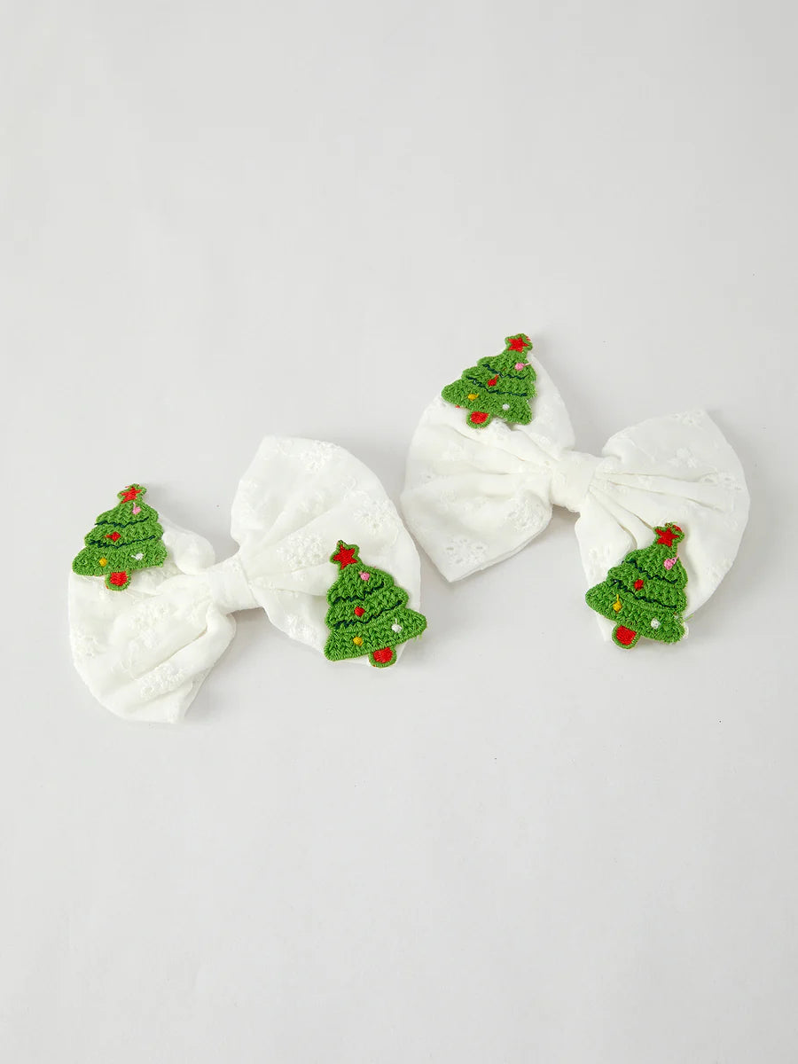 Winter Christmas Tree Hair Clips