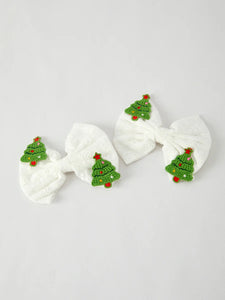 Winter Christmas Tree Hair Clips