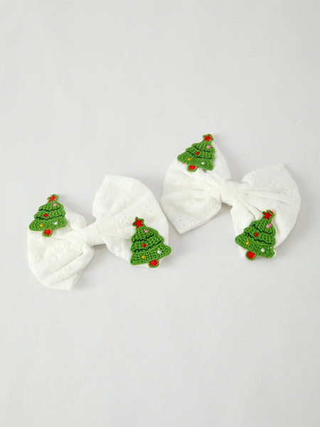 Winter Christmas Tree Hair Clips