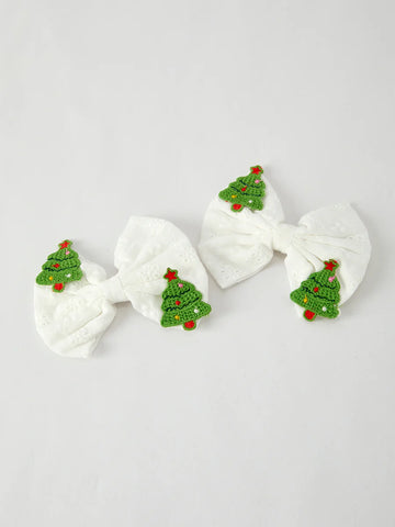 Winter Christmas Tree Hair Clips