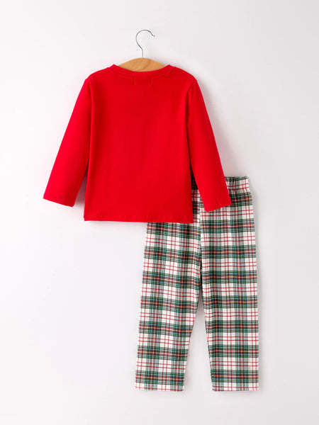 Christmas Smock Plaid Boys Set