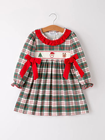 Christmas Smock Plaid Dress