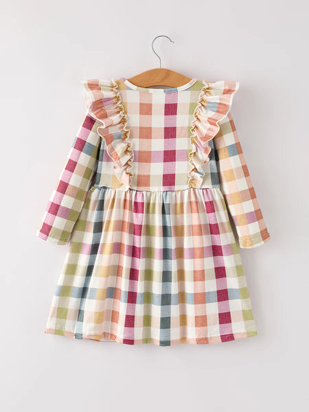 Fall Plaid Ruffled Dress