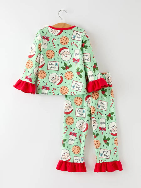 Santa Cookies and Milk PJ Set