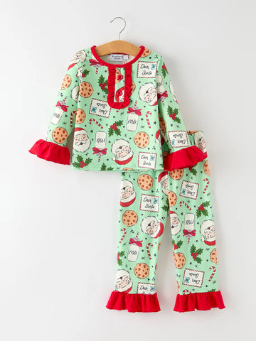 Santa Cookies and Milk PJ Set