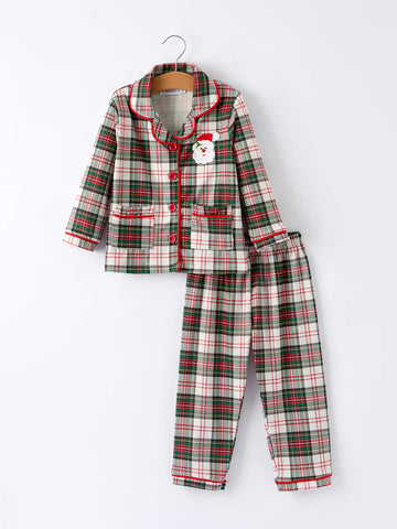 Santa Plaid PJ Set