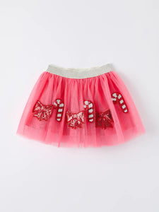 Candy Cane & Bow Sequin Tutu Skirt
