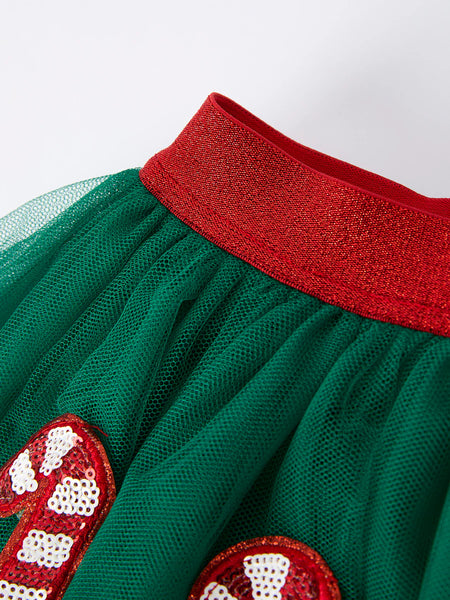 Candy Cane Sequin Tutu Skirt