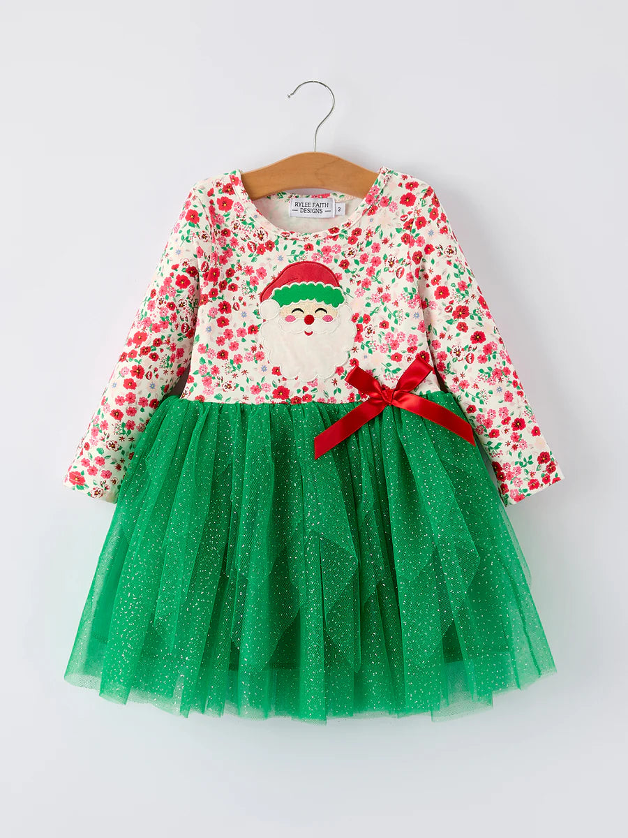 Santa Floral Tutu Dress