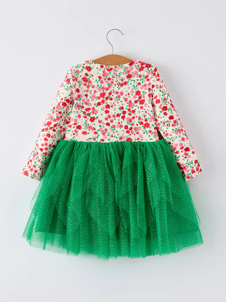 Santa Floral Tutu Dress