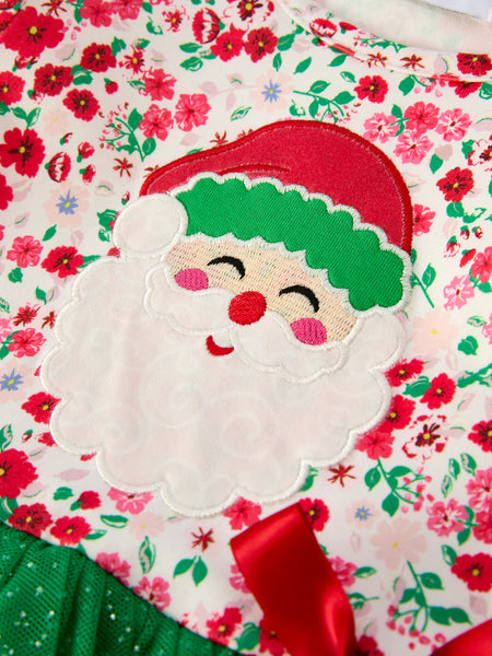Santa Floral Tutu Dress