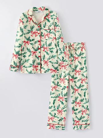 Mommy & Me Holly Bow PJ Set (Mom)