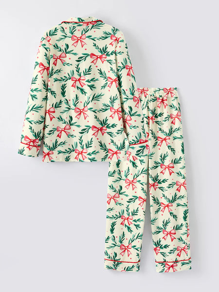 Mommy & Me Holly Bow PJ Set (Mom)