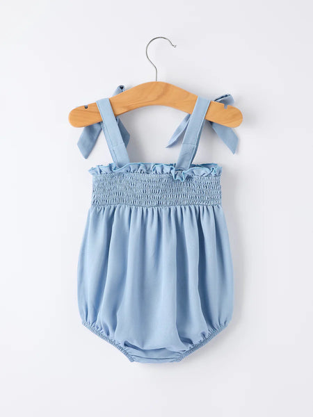 Summer Strawberry Smocked Romper