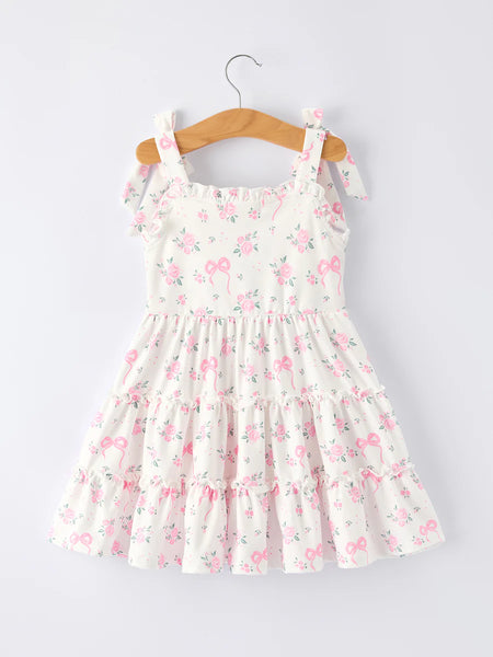 Pink Bow Floral dress