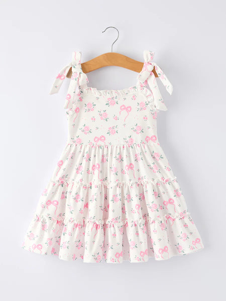 Pink Bow Floral dress