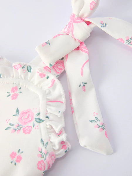 Pink Bow Floral dress