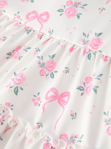 Pink Bow Floral dress