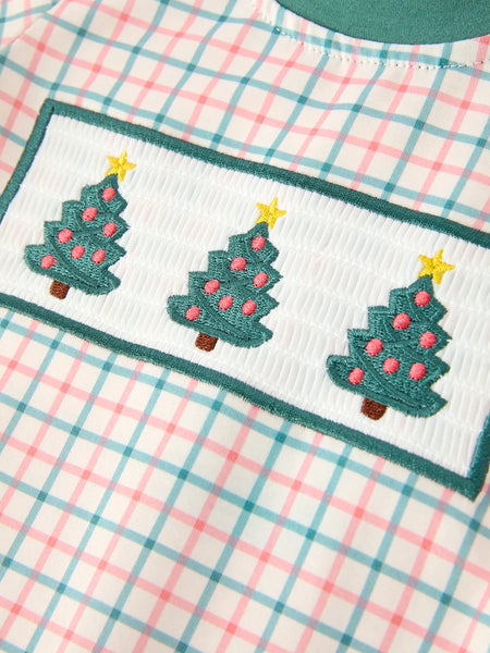 Christmas Tree Smocked Romper