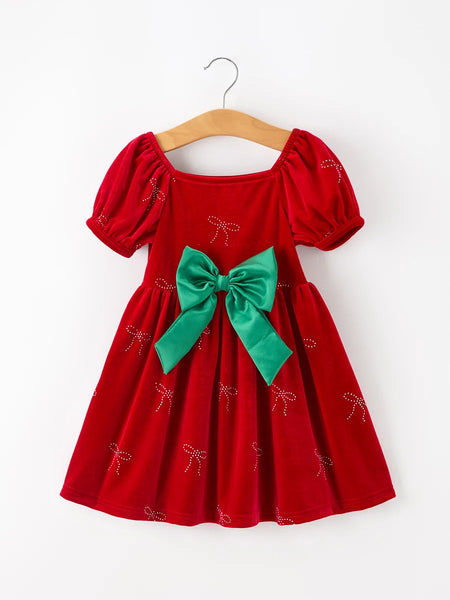 Christmas Velvet Rhinestone Dress