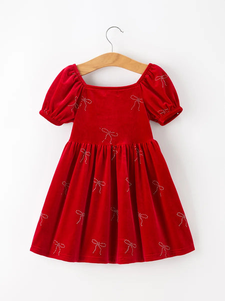 Christmas Velvet Rhinestone Dress