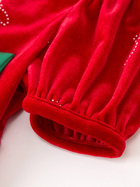 Christmas Velvet Rhinestone Dress