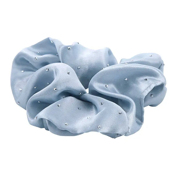 Satin Rhinestone Scrunchie in Diamond Ornament