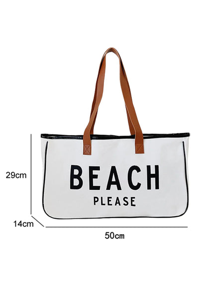 Beach Please Canvas Tote