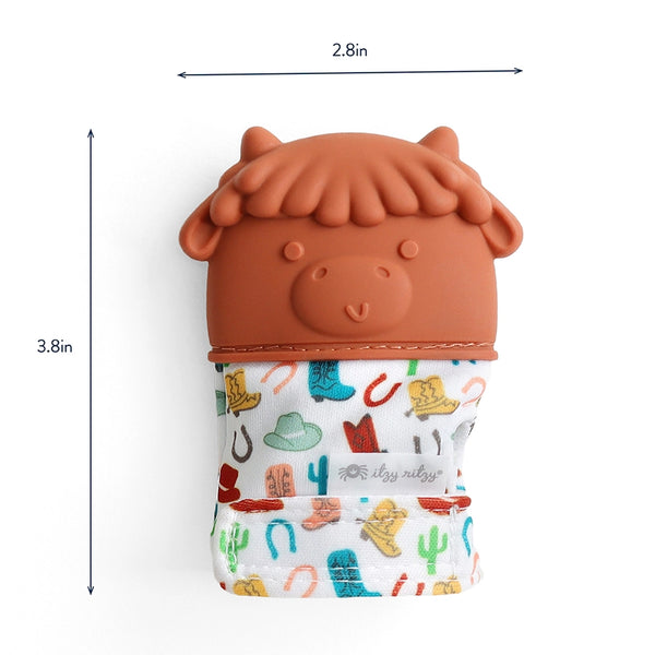 Itzy Mitt Silicone Teething Mitts (Highland Cow)
