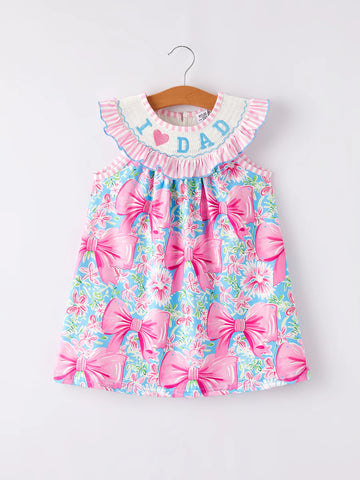 I Love DAD Smocked Dress