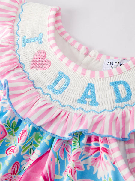 I Love DAD Smocked Dress
