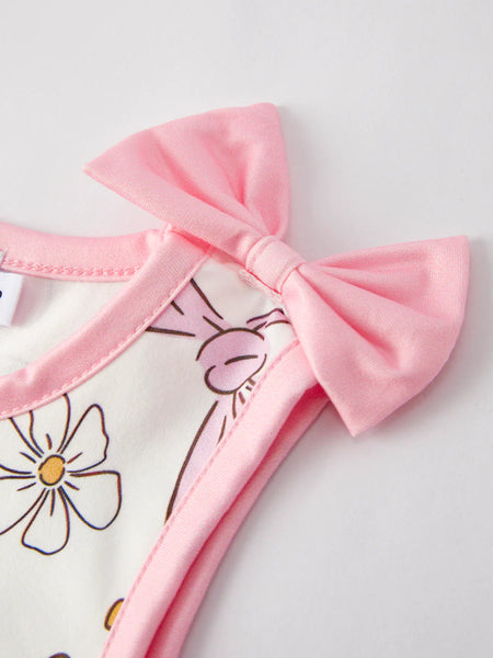 Pink Bow Shorts Set