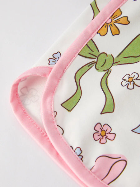 Pink Bow Shorts Set
