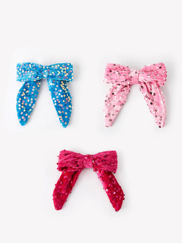 Sequin Bow Hair Clip