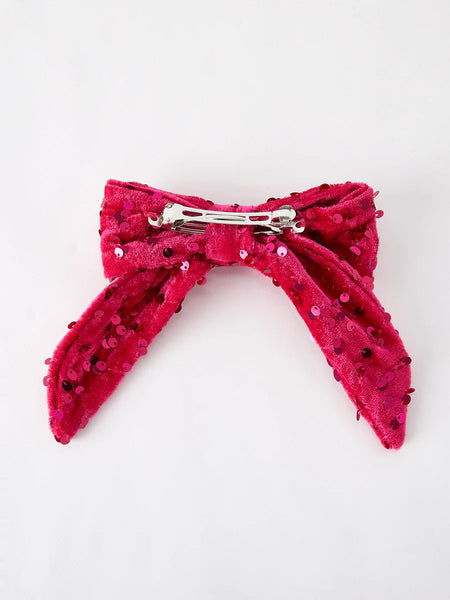 Sequin Bow Hair Clip
