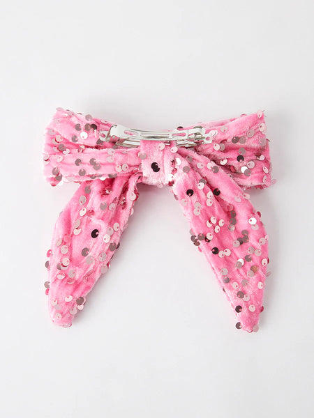 Sequin Bow Hair Clip