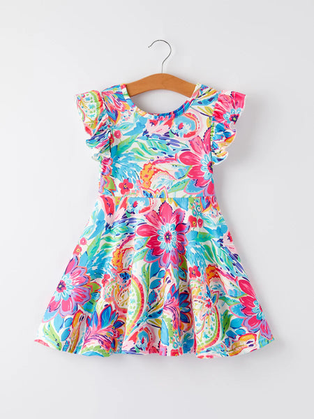Spring Floral Ruffled Dress