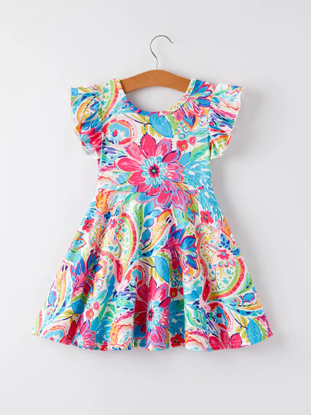 Spring Floral Ruffled Dress