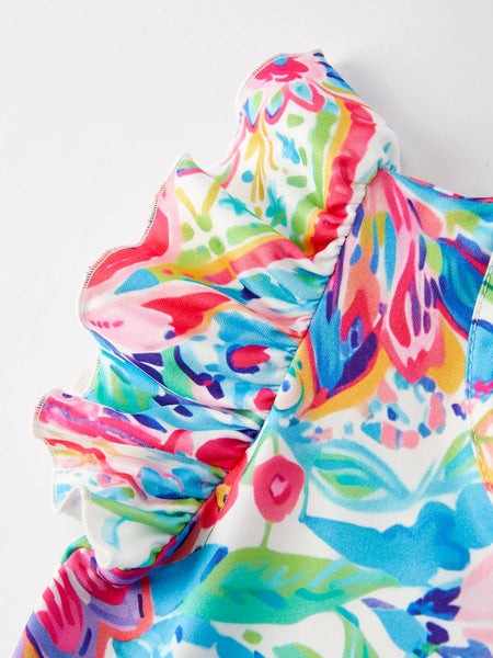 Spring Floral Ruffled Dress