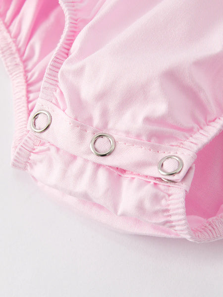 Pink Smocked Christening Romper