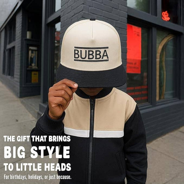 Kids/Baby Two Tone Vintage Cap - Bubba (Black/Beige)